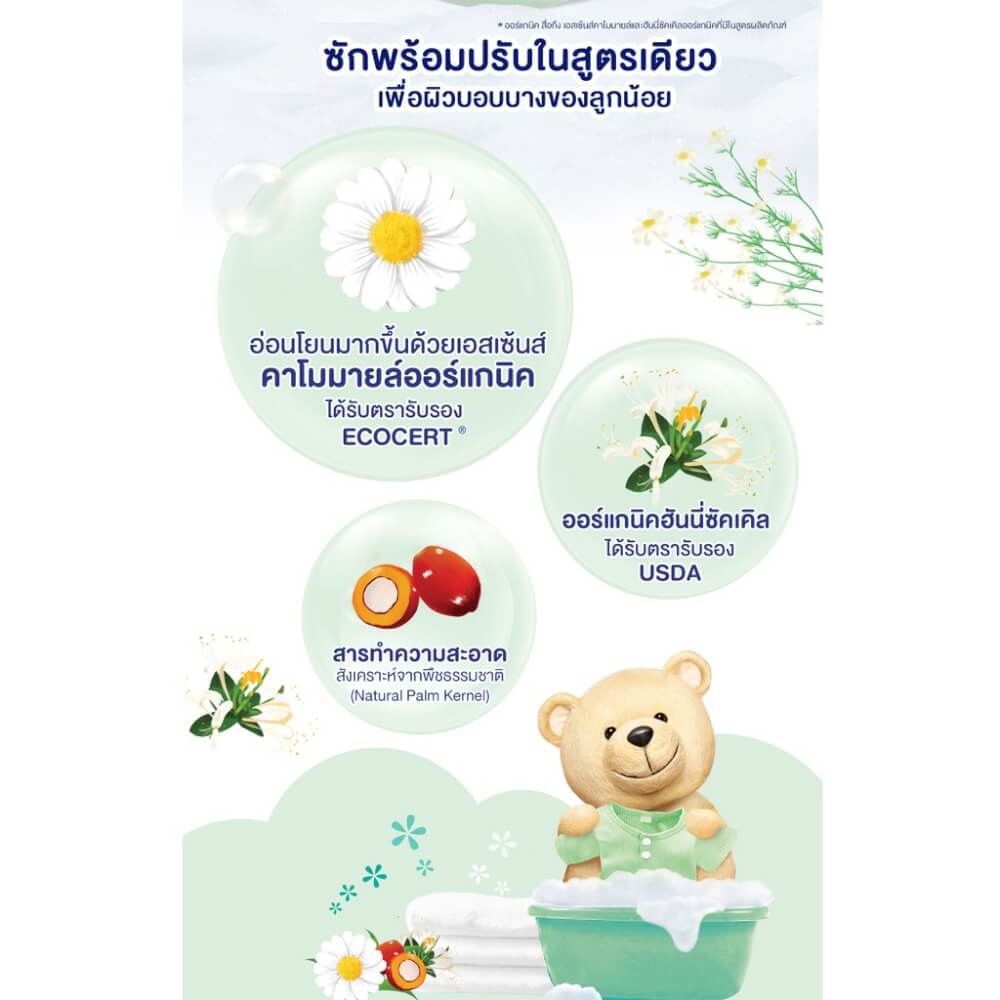 น้ำยาซักผ้าเด็กและปรับผ้านุ่ม เบบี้มายด์ 2IN1 530 มล. สูตร BIOGANIK_2